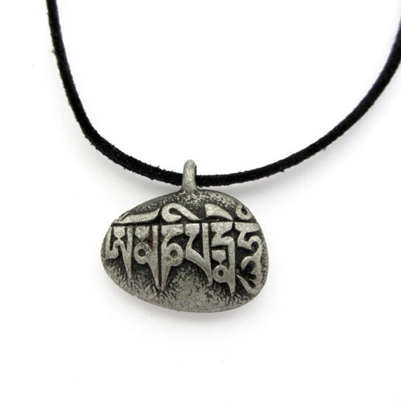 Mani Stone Buddhist Mantra Pendant - image 2