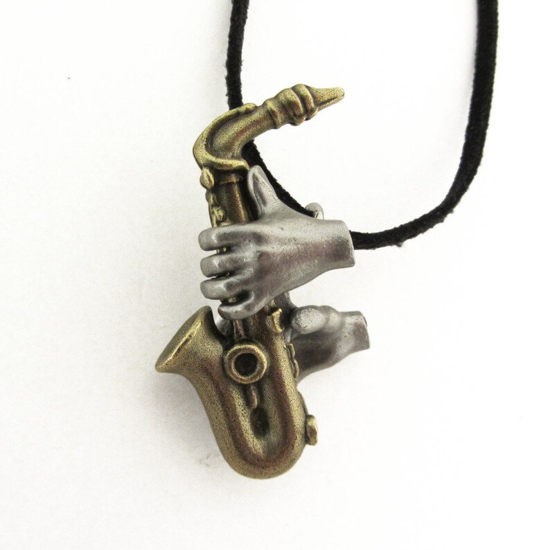 Saxophone Necklace Alto Sax Saxophone Pendant Marching Etsy