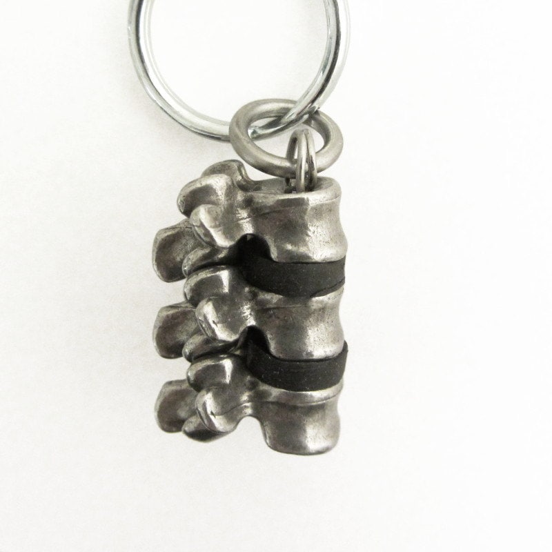 Steel Vertebrae Keychain