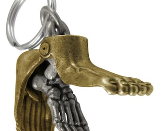 Two-Tone Human Foot Keychain - Podiatry Keychain, Anatomy Keychain, Podiatrist, Medical, Anatomy Gift