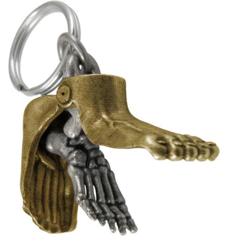 Twotone Human Foot Keychain Podiatry Keychain Anatomy Etsy