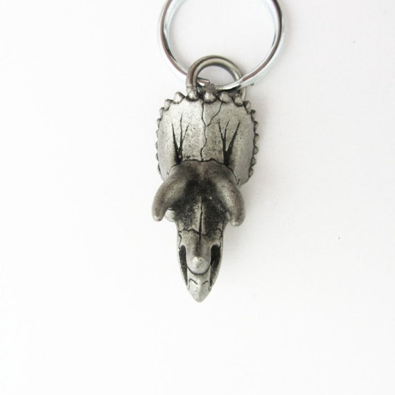 Triceratops Skull Paleontology Fossil Keychain or Zip… Gem