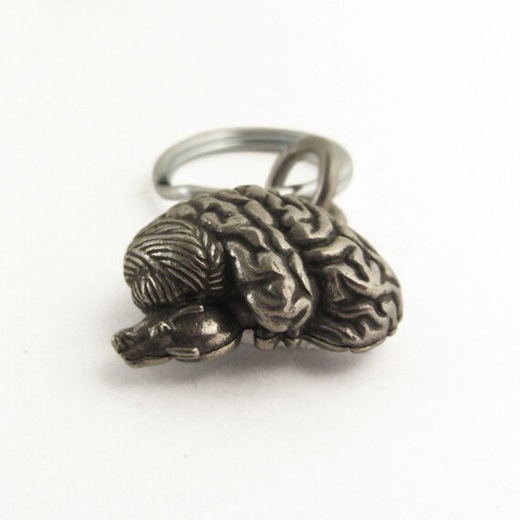 Human Brain Keychain - Neurology Anatomy Keychain - Gem