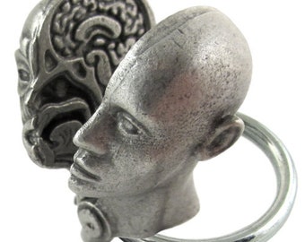 Anatomical Human Head Keychain - Human Head Keyring