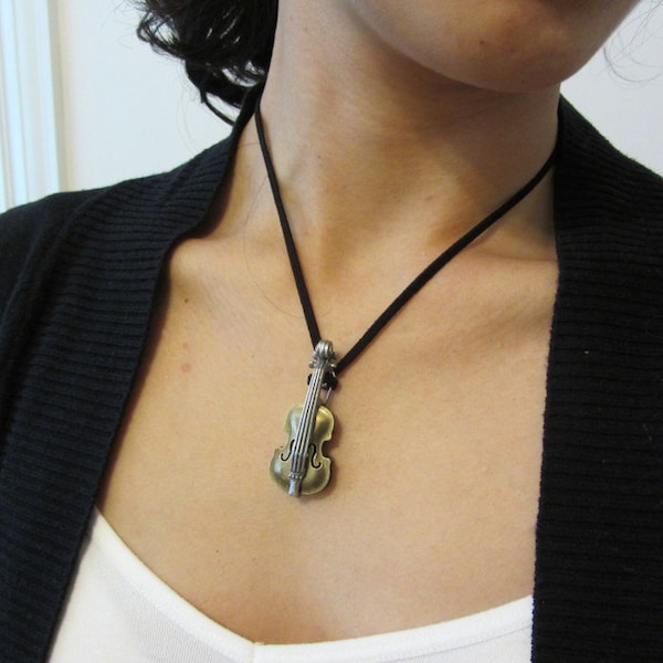 Collar de violín - Medallón de violín, viola, collar de violonchelo