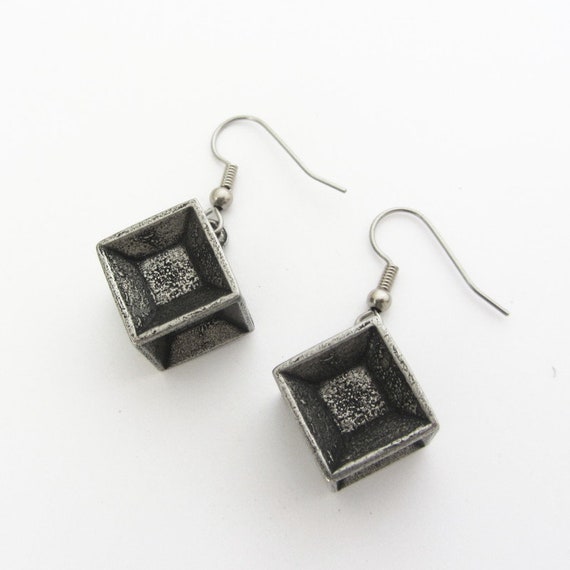 Tesseract Earrings - Hypercube Earrings, 4-dimens… - image 6