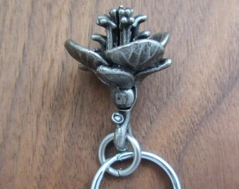 Flower Anatomy Keychain With Honeybee - Botany, Beekeeping, Apis, Honey Bee, Plant Biology, Science gift