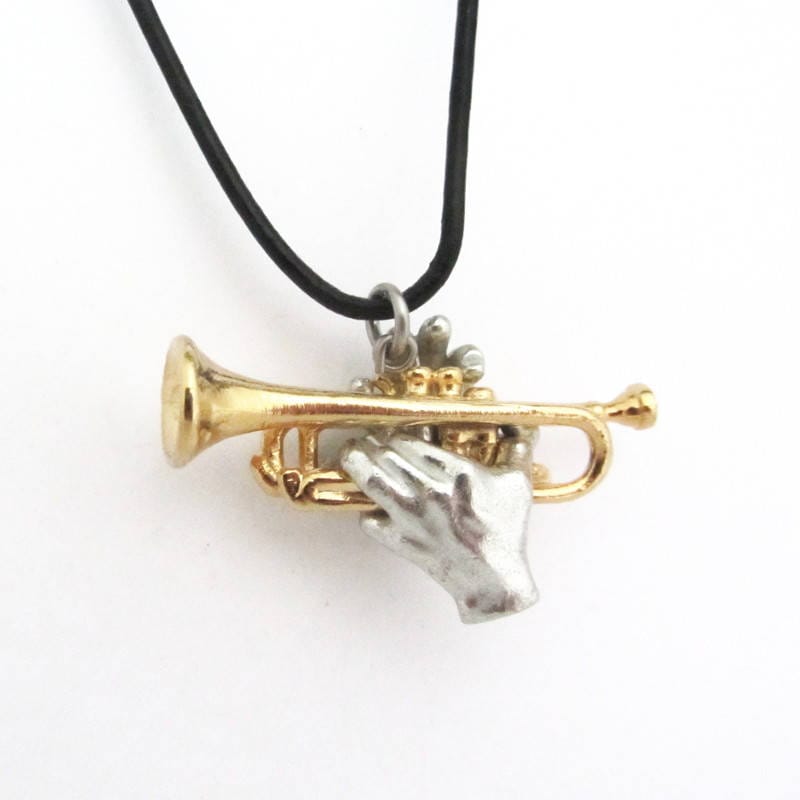 Trumpet Pendant with Hands Etsy