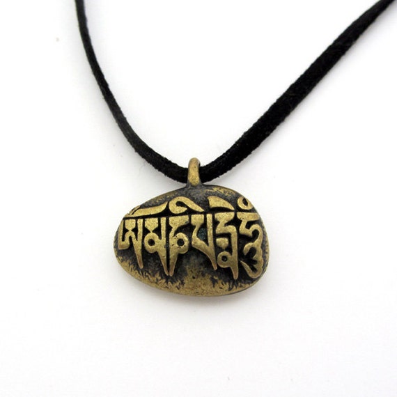 Mani Stone Buddhist Mantra Pendant - image 4