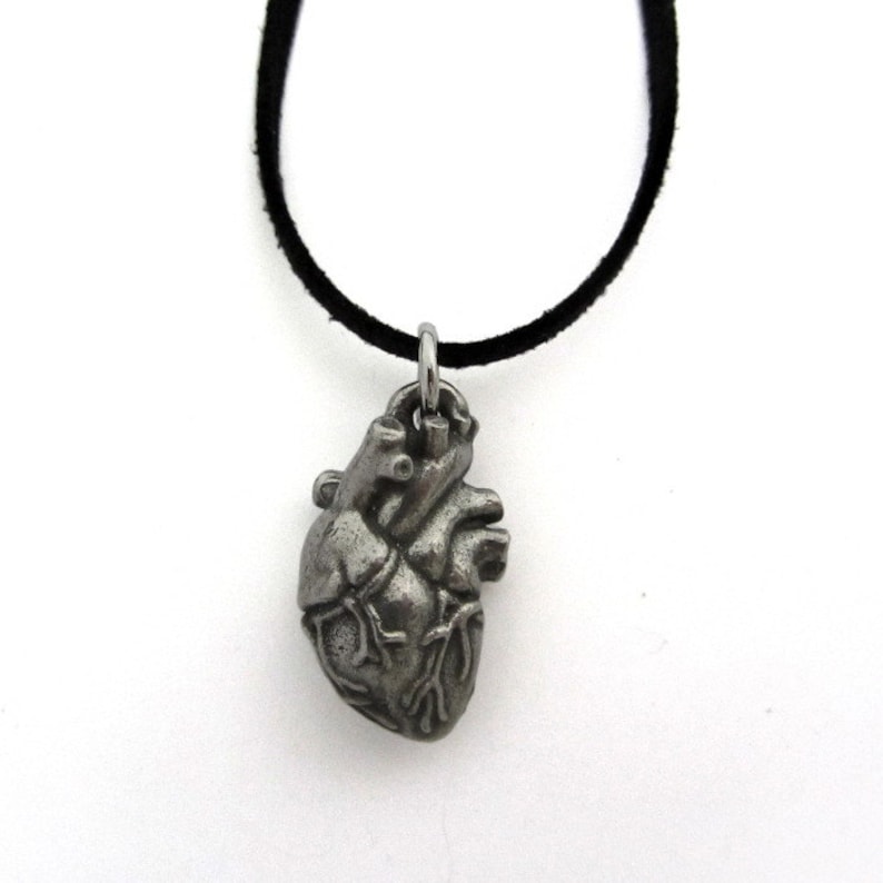 Human Heart Anatomy Necklace - Cardiology Pendant, Anatomical Jewelry image 2