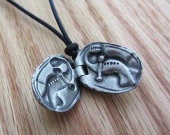 Tully Monster Concretion Necklace - Pewter Tullimonstrum Nodule Pendant