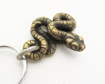 Sale Item - Snake Keychain with Brass Finish