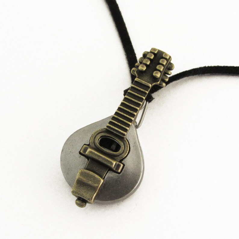Mandolin Necklace Locket Musical Instrument Pendant Etsy
