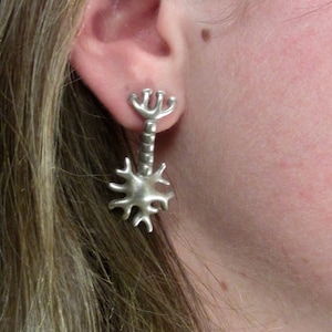 Neuron Earrings - Neurobiology, Psychology, Cell Biology, Neurology Gifts, Microbiology Jewelry