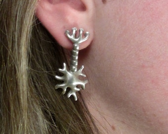 Neuron Earrings - Neurobiology, Psychology, Cell Biology, Neurology Gifts, Microbiology Jewelry