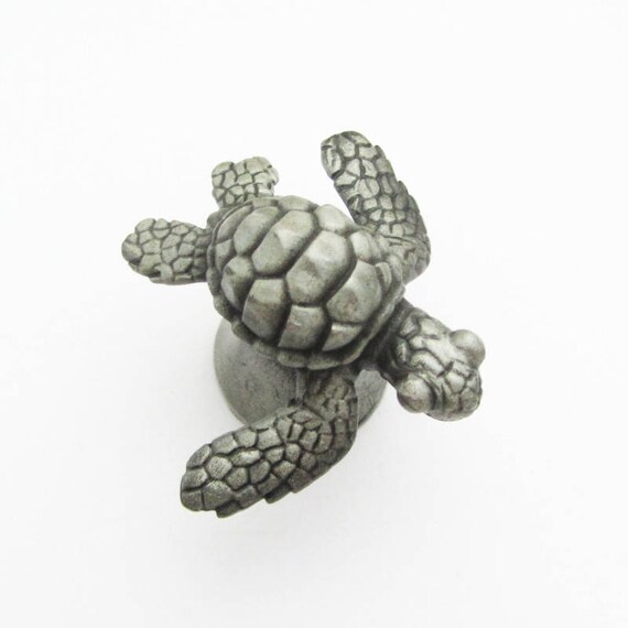 Sea Turtle Drawer Pull Loggerhead Sea Turtle Cabinet Knob Etsy