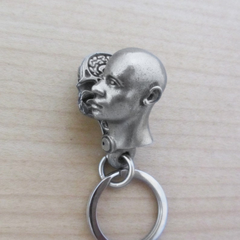 Anatomical Human Head Keychain - Human Anatomy Keychain, Brain, Medical, Human Anatomy Gift, Neuroscience 