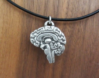 Human Brain Necklace - Brain, Neurology Pendant