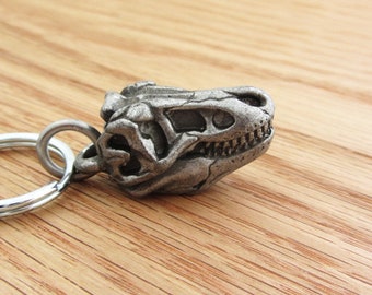 Tyrannosaurus rex Skull Keychain - T-Rex Dinosaur Skull Keychain