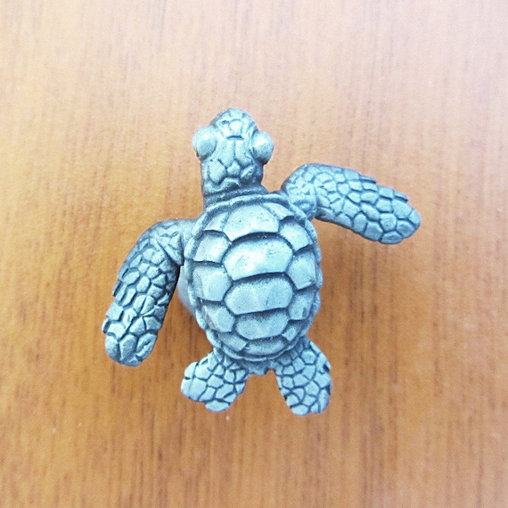 Sea Turtle Drawer Pull Loggerhead Sea Turtle Cabinet Knob Etsy