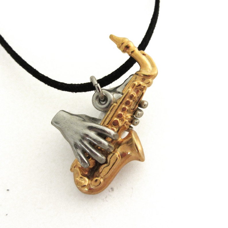 Saxophone Necklace Alto Sax Saxophone Pendant Marching Etsy