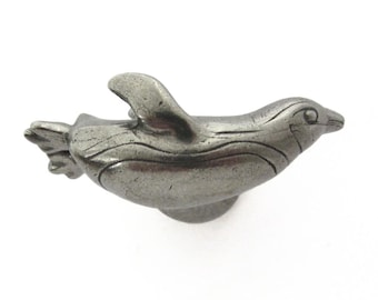 Penguin Drawer Pull - Right Facing Pewter Cabinet Knob