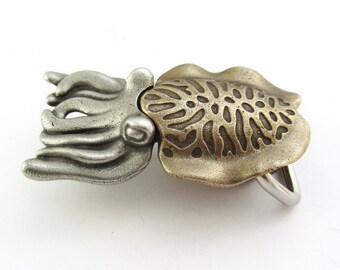 Cuttlefish Belt Buckle - Cephalopod, Marine Biology Squid Buckle