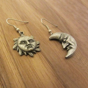 Sculptural Sun And Moon Earrings - Astronomy Jewelry