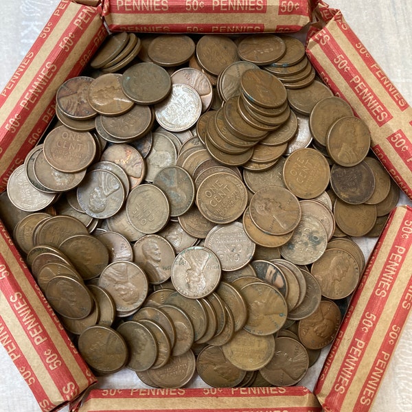 UNSEARCHED Wheat Pennies-By the Roll