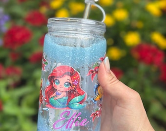 Baby Ariel Acrylic Glitter Double Wall Snow Globe Tumbler