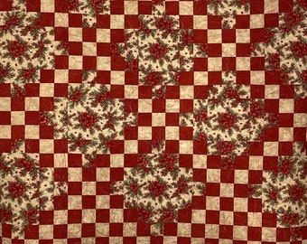 Irish Chain Quilt | Double/Full | Red/Tan | Red Azalea