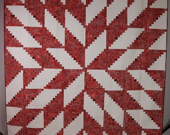 Queen Quilt | Red Batik | Razzle Dazzle