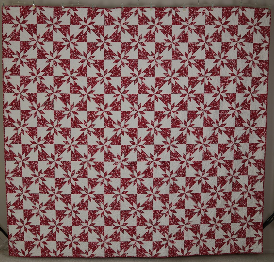 Queen Quilt Red & White Batik Red Calder Etsy