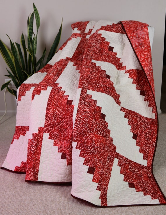 Queen Quilt Red Batik Razzle Dazzle Etsy