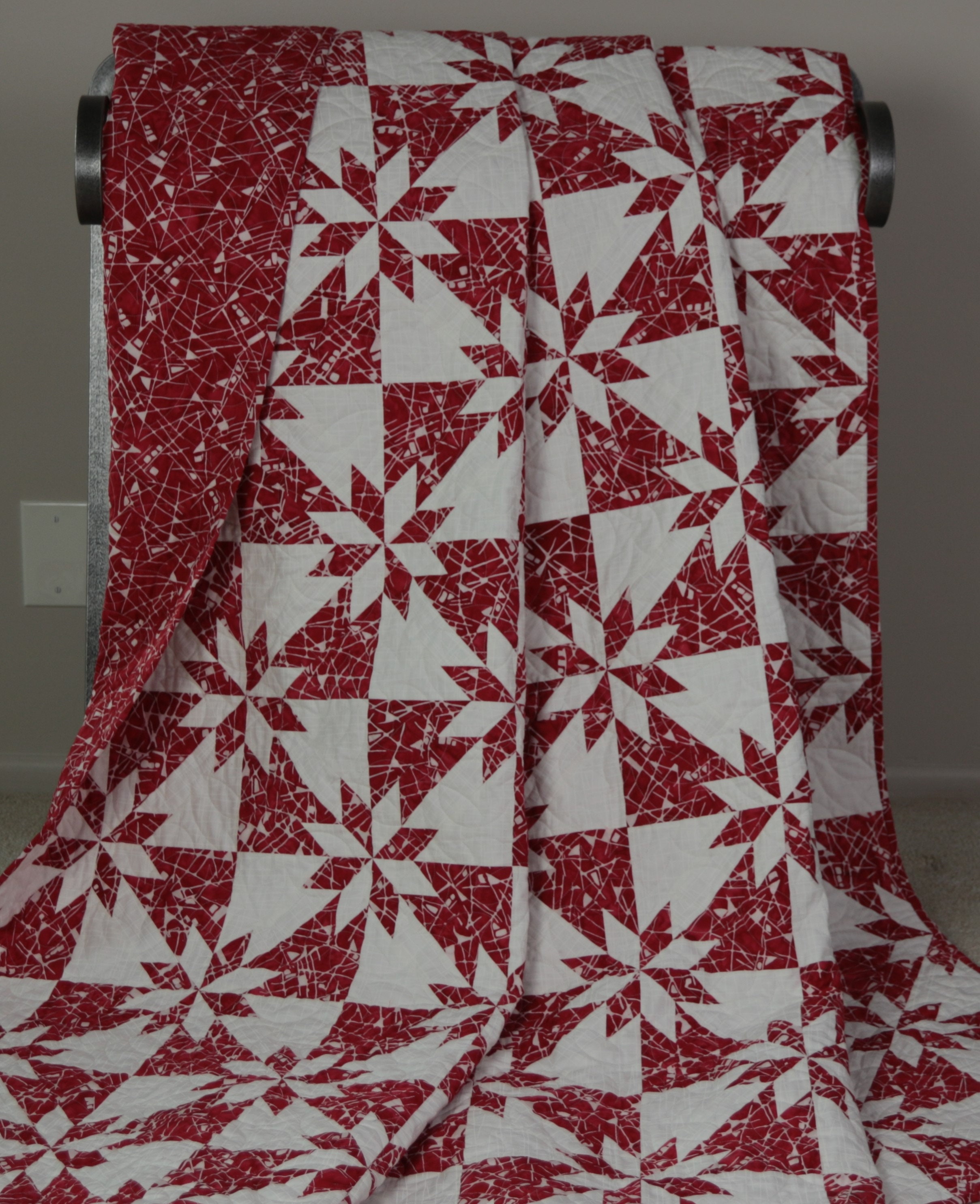 Queen Quilt Red & White Batik Red Calder Etsy