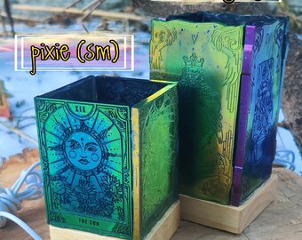 Pixie *sm* Fully Custom Chameleon tarot style nightlight with warm white led light