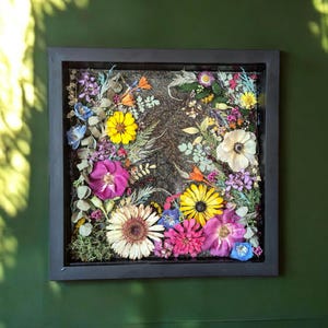 12x12 Preserved Flowers Shadow Box * Open Front Floral Frame