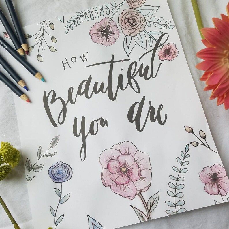 Watercolor Coloring Book Hand-drawn Art Prints | Etsy