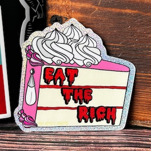 Eat The Rich Shiny Sticker, Marie Antoinette Inspired Vinyl Sticker, Sassy Laptop Stickers, Political Art Waterbottle Sticker