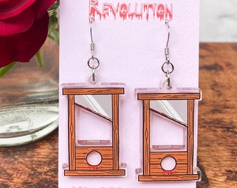 Guillotine Earrings, Statement Earrings, Eat The Rich, Dark Academia Aesthetic, Hypoallergenic Jewelry