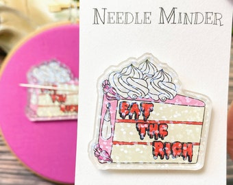 Eat The Rich Cake Needle Minder, Magnetic Needle Minder, History Teacher Gift, Embroidery Accessories, Needlecraft Tools, Sewing Notion
