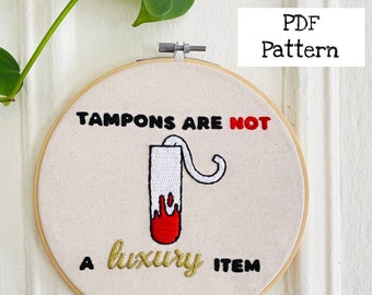 Not A Luxury Embroidery Pattern PDF, Beginner Embroidery Pattern, Body Positive Art,  Instant Download