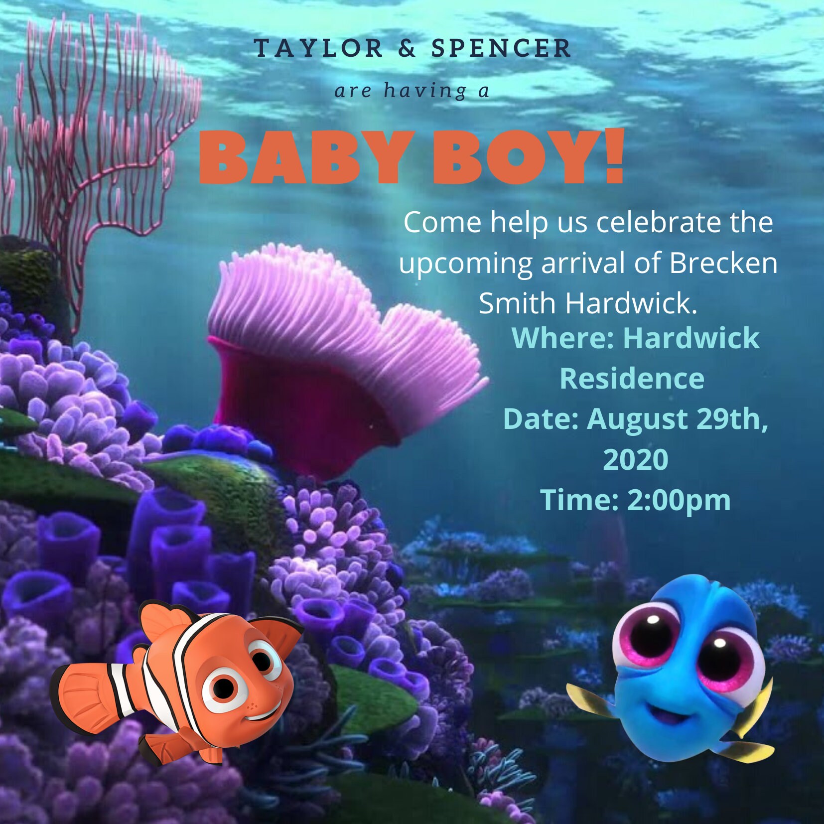 Nemo Baby Shower InvitationsDigital File Etsy