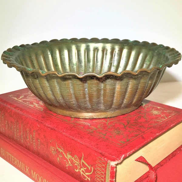 Copper Bowl, Collectible Copper Washed Patina Bowl from United Arab Republic, Vintage Egyptian Copper Dish, Middle Eastern Copper Bowl