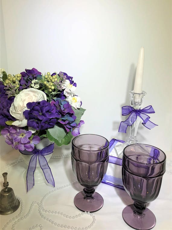 Purple Wedding Decor Bride Groom Table Centerpieces Wedding Etsy