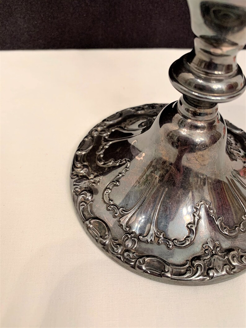 Silver Plated Gorham Candle Holder Chantilly Duchess Silver Etsy