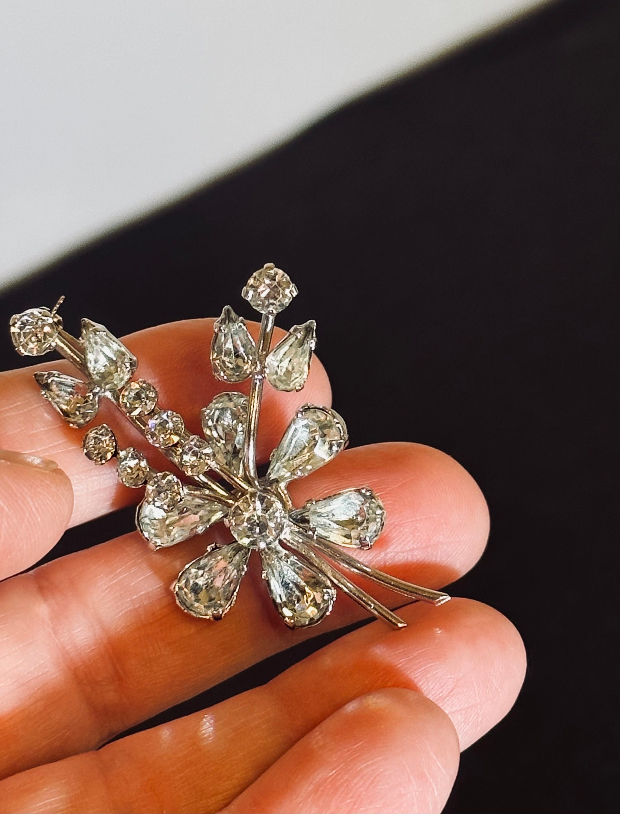 Vintage Brooch With Austrian Crystals, Austrian Crystal Ladies Pin ...