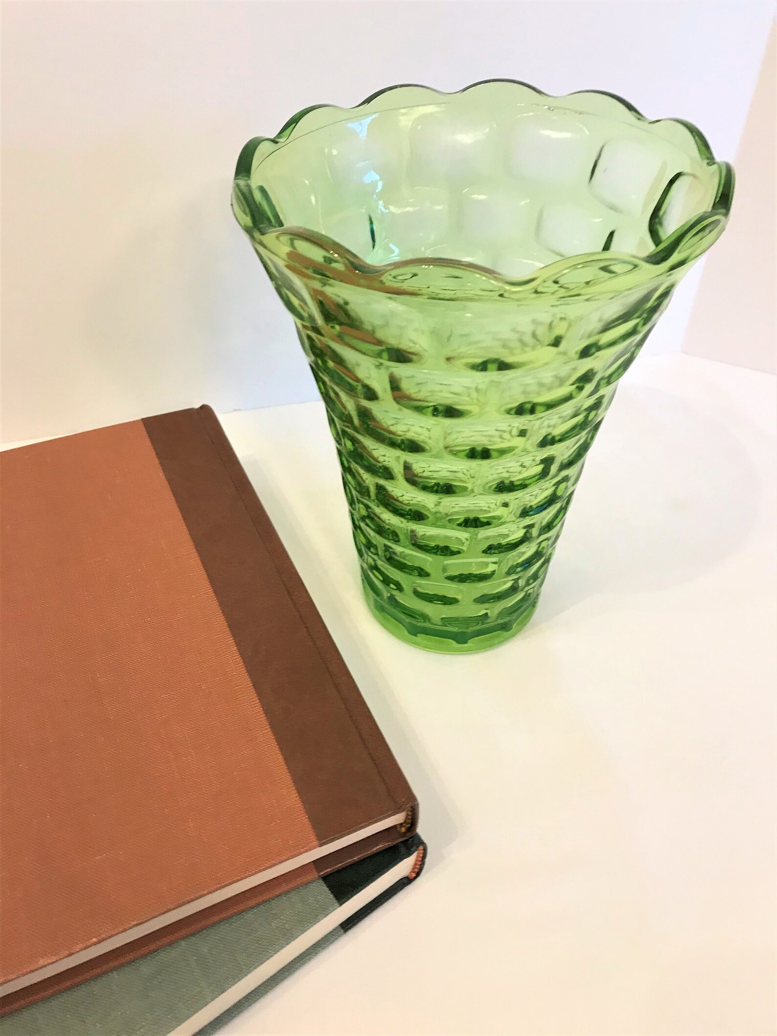 Large Green Vase Celery Green Vase Tall Green Glass Vase Etsy