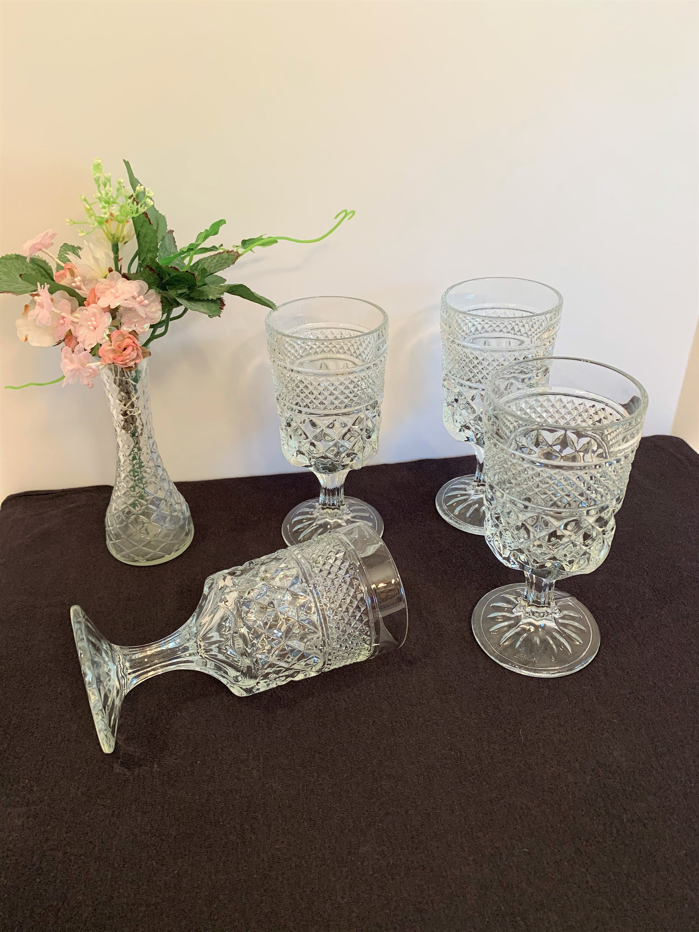 Large Wexford Drinking Glasses Crystal Wine Water Glasses Etsy
