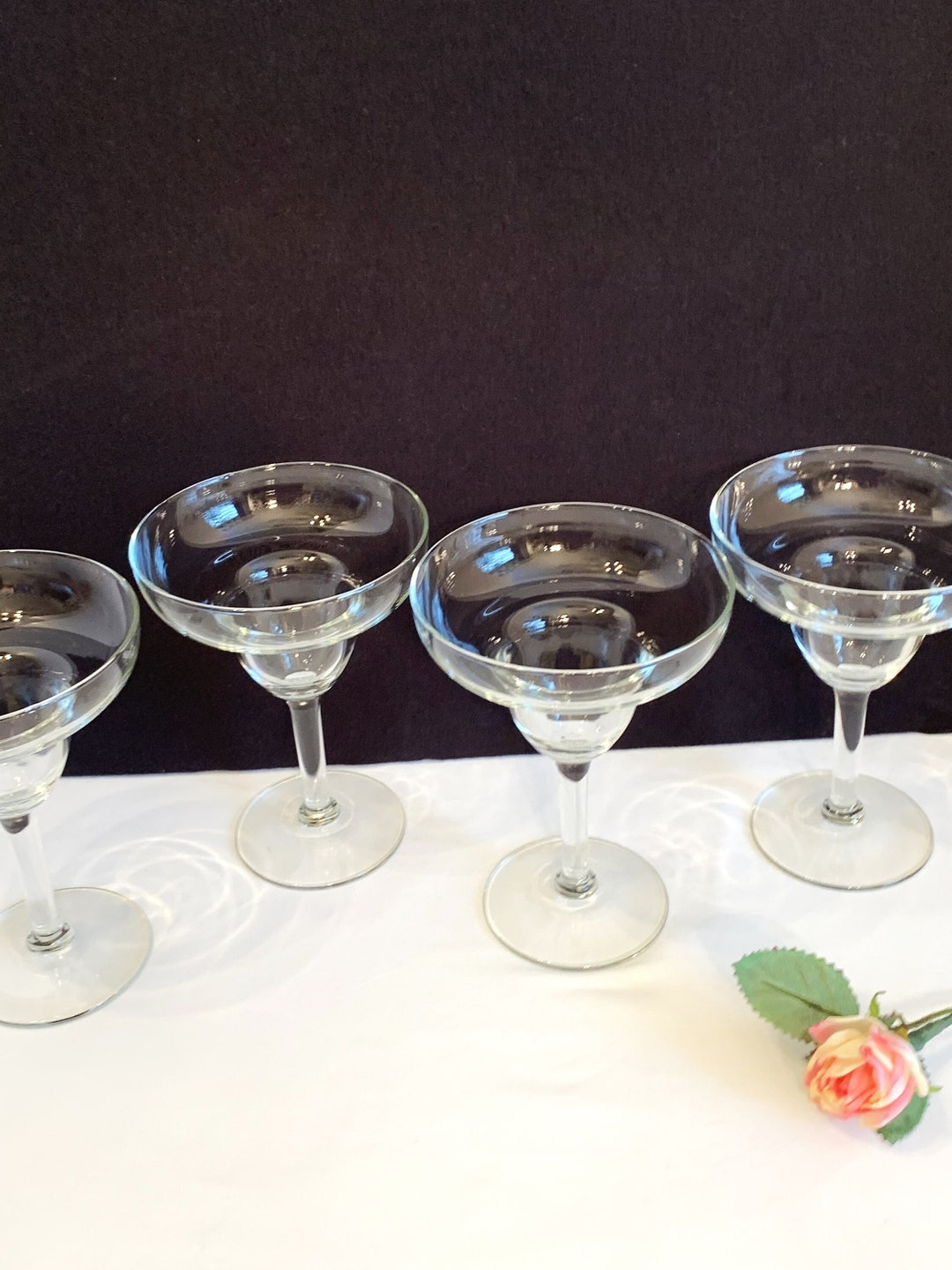 Crystal Margarita Glasses Four Drink Glasses Crystal Etsy